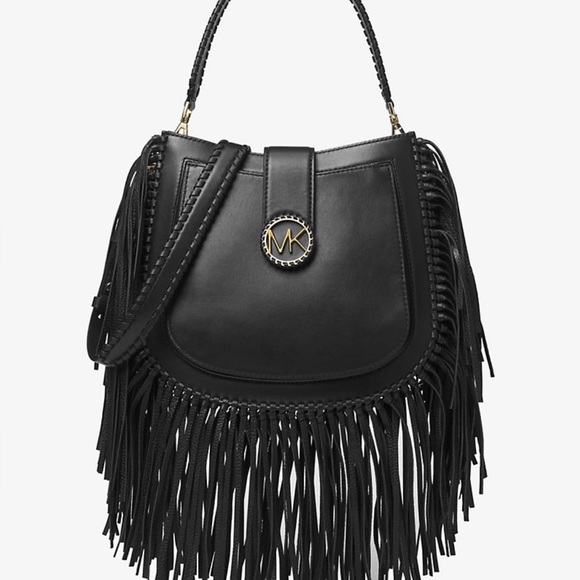 Michael Kors Handbags - Michael Kors Lillie Medium Fringed Leather Shoulder Bag